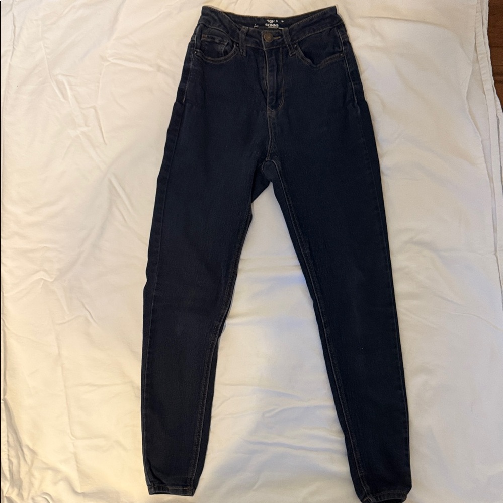 Dark Blue High-Waisted Jeans